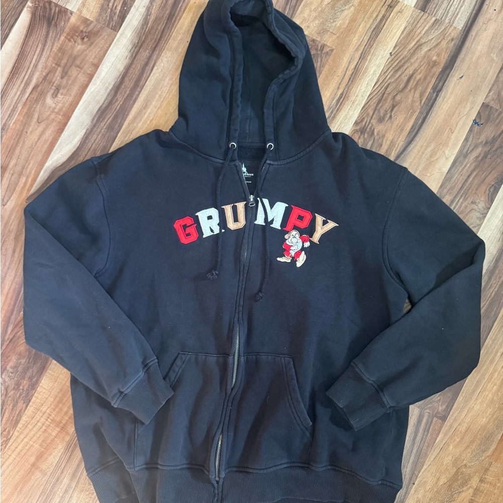 Disney Parks Black Plush-Lined Zip Hoodie